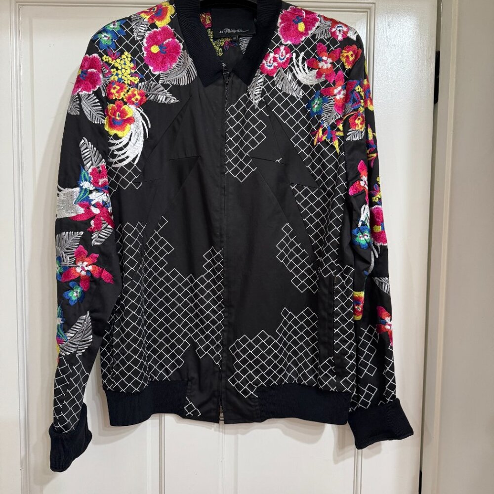 SALE Colorful 3.1 Phillip Lim Floral Print Bomber Jacket sz M